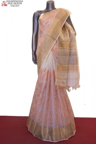 Designer Embroidery Pure Kota Tussar Silk Saree